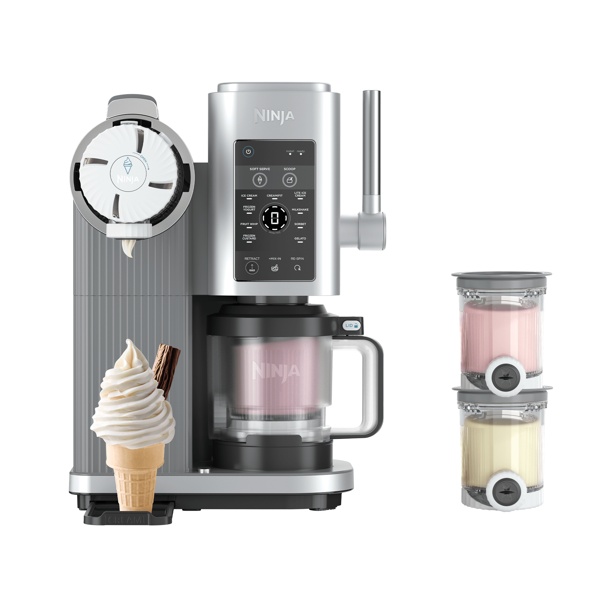 Ninja CREAMi Scoop & Swirl 13-in-1 Soft Serve & Ice Cream Maker NC701UK