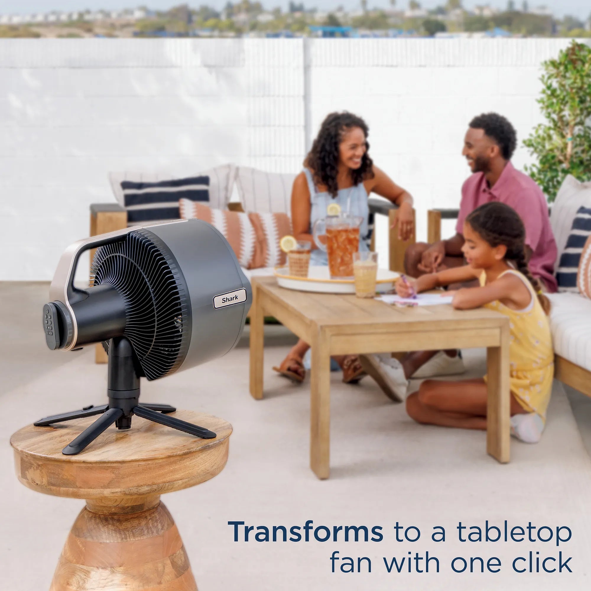 Ninja FlexBreeze Pro Mist Indoor Outdoor Pedestal & Table Fan With Water Tank