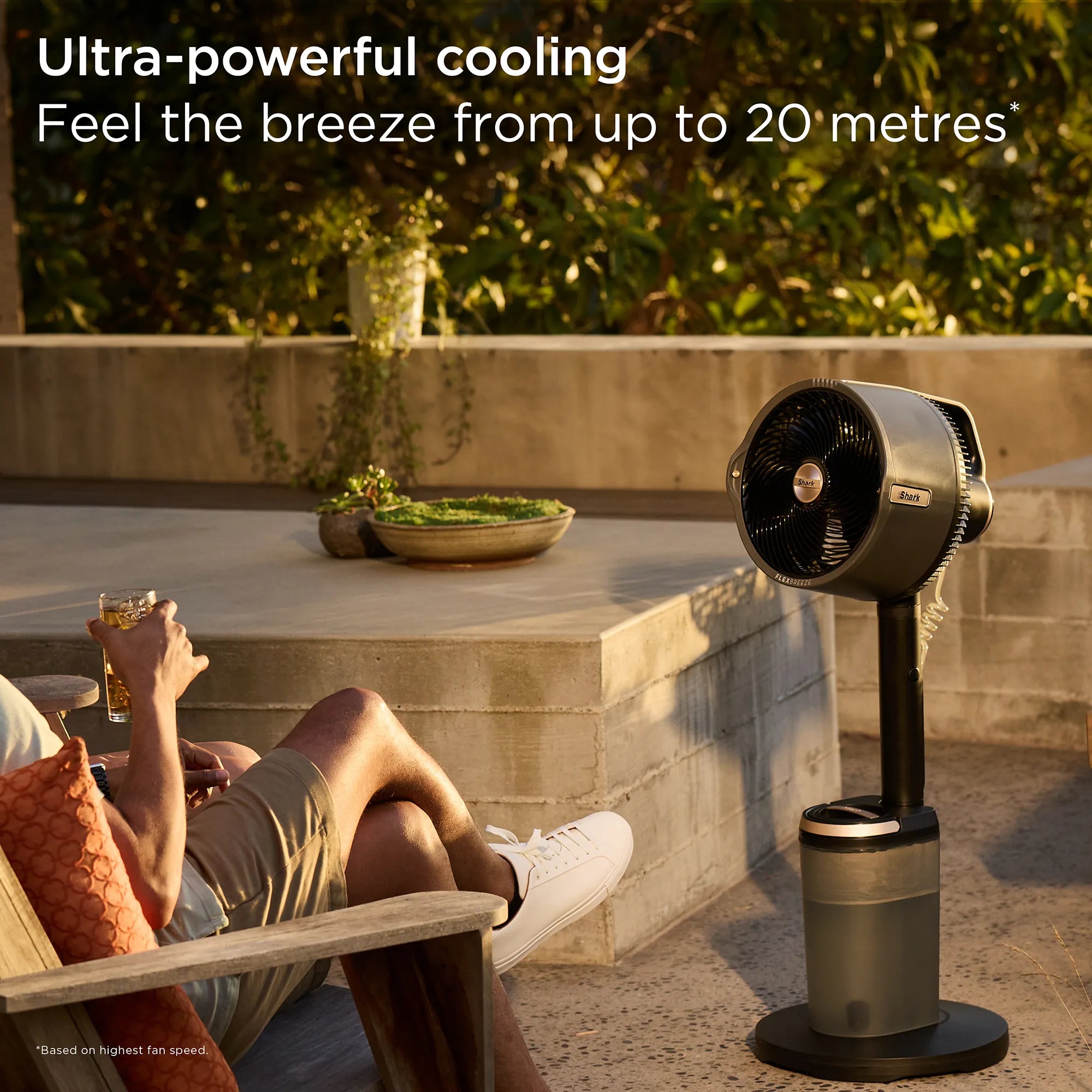 Ninja FlexBreeze Pro Mist Indoor Outdoor Pedestal & Table Fan With Water Tank