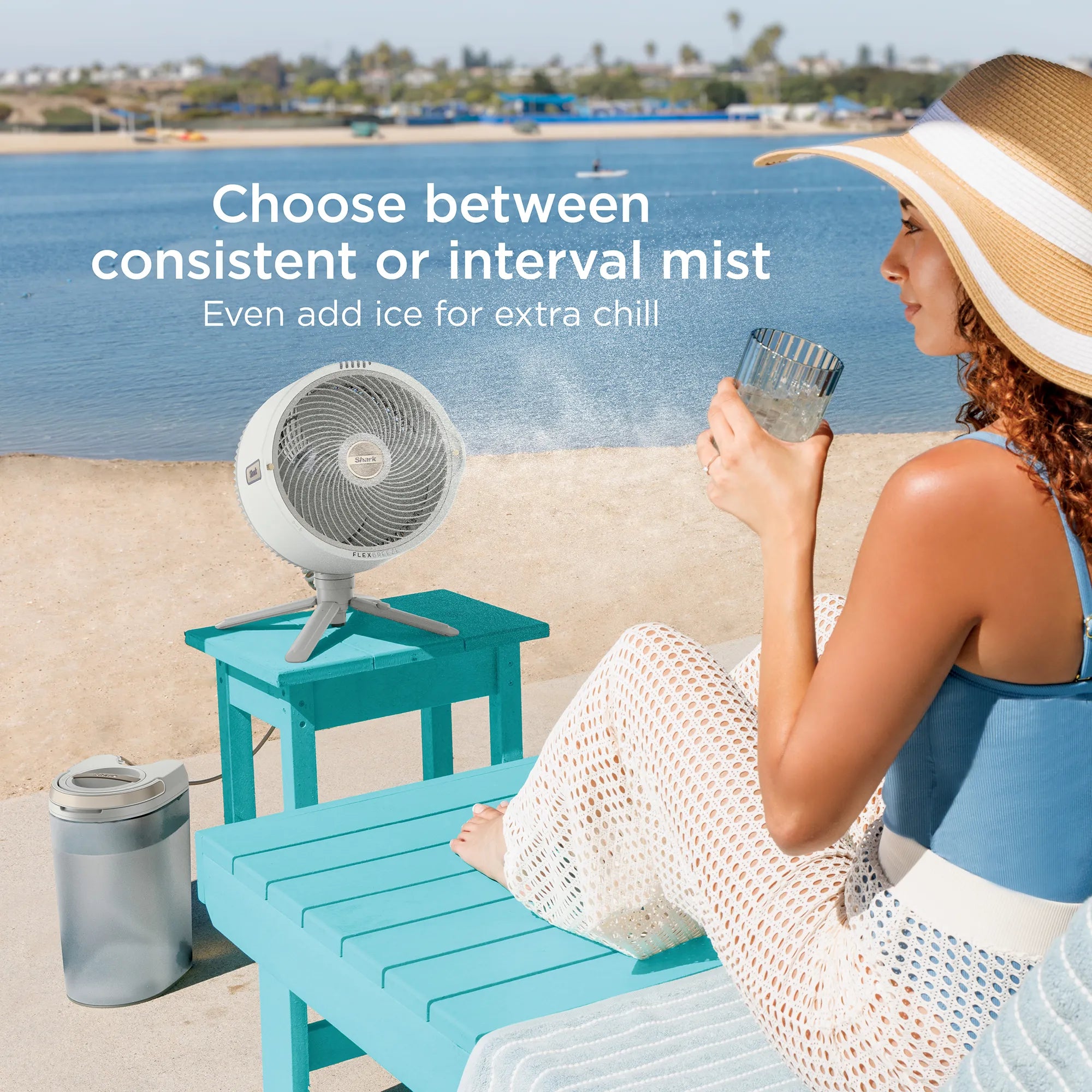 Ninja FlexBreeze Pro Mist Indoor Outdoor Pedestal & Table Fan With Water Tank