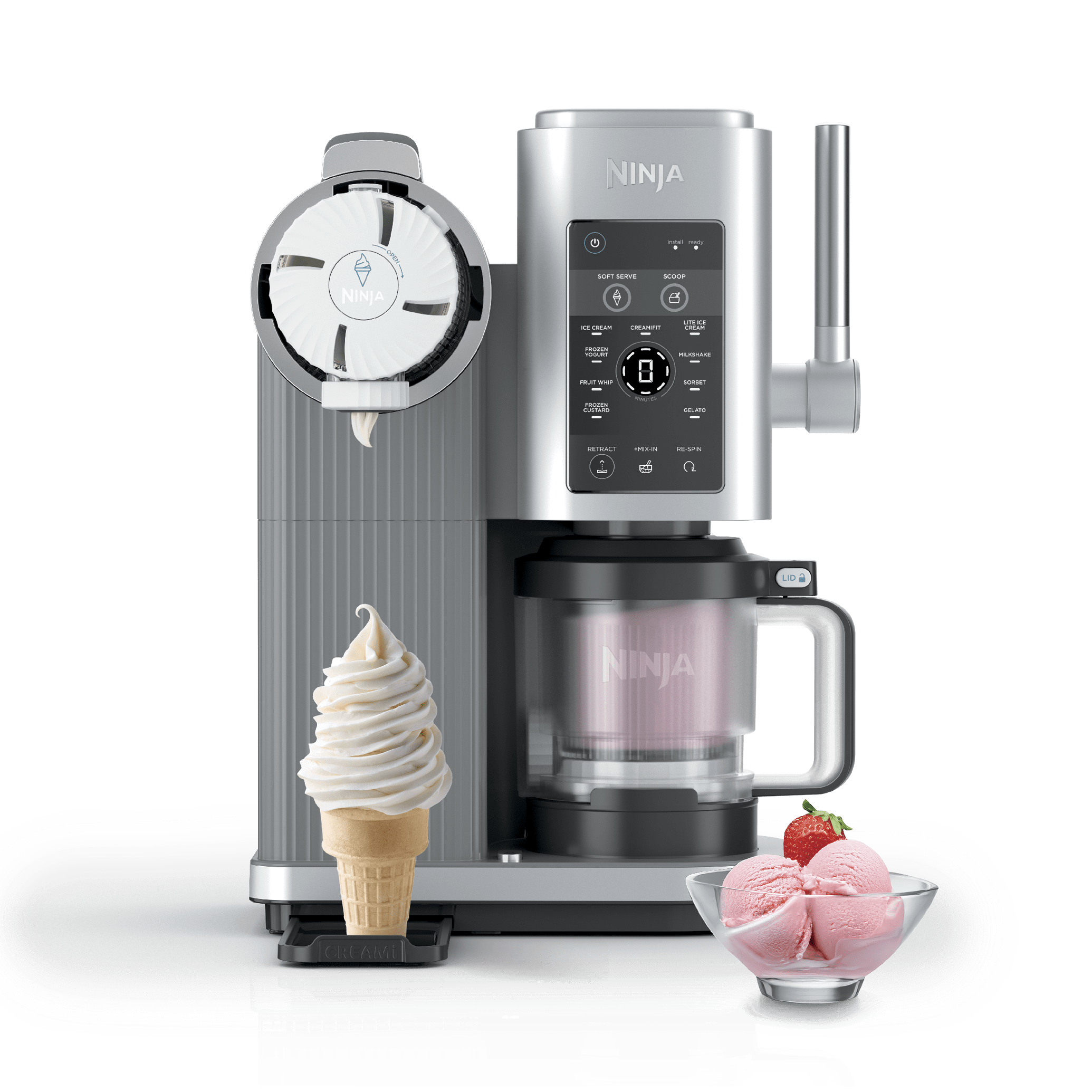 Ninja CREAMi Scoop & Swirl Soft Serve Ice Cream Machine NC701