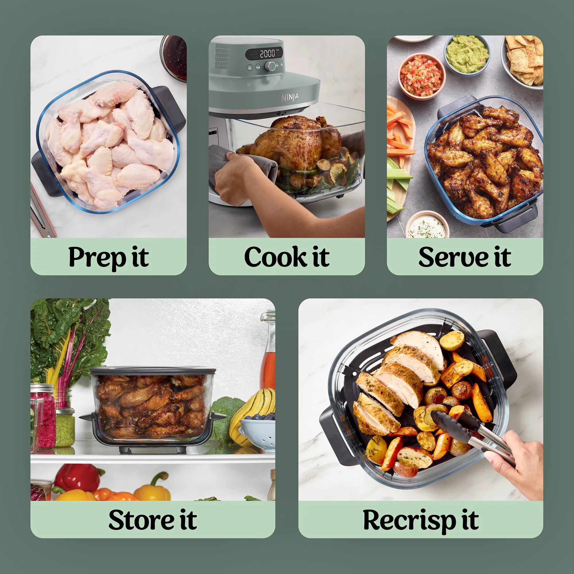 Ninja Crispi Pro 6-in-1 Countertop Glass Air Fryer