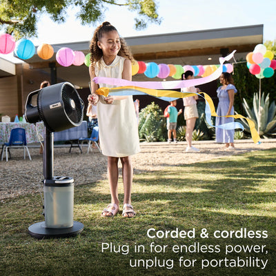 Ninja FlexBreeze Pro Mist Indoor Outdoor Pedestal & Table Fan With Water Tank