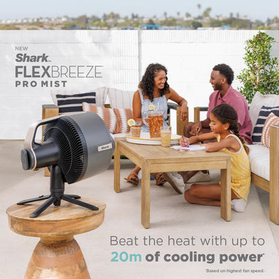 Ninja FlexBreeze Pro Mist Indoor Outdoor Pedestal & Table Fan With Water Tank