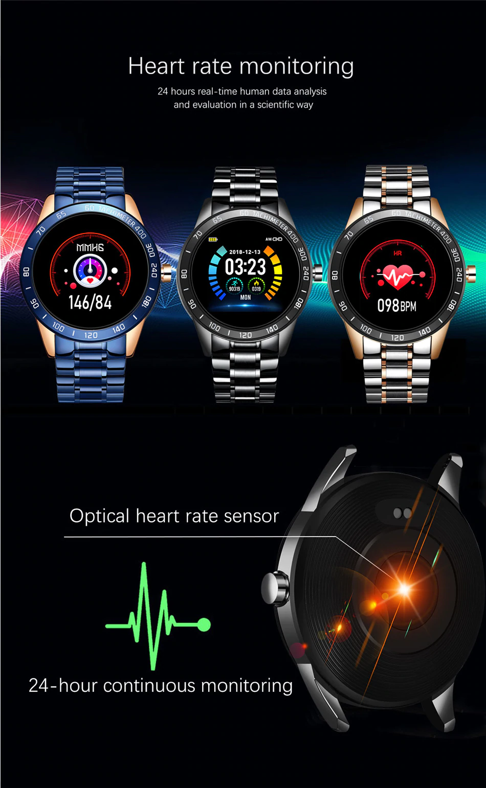 Steel Band Smart Watch for Men - Multifunction Mode