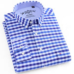 Load image into Gallery viewer, Men&#39;s Plaid Checked Oxford Regular Fit Shirt with Single Patch Pocket
