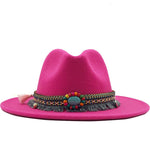 Load image into Gallery viewer, Wool Felt Fedora with Bohemian Tassel Strap - Men&#39;s Hat
