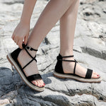 Load image into Gallery viewer, Suede Women&#39;s Lace-up Sandals
