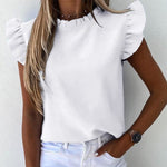 Load image into Gallery viewer, Elegant Ruffle Blouse - Women&#39;s Shirt
