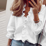 Load image into Gallery viewer, Elegant Ruffle Blouse - Women&#39;s Fashion Shirts
