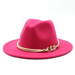 Load image into Gallery viewer, Stylish Fedora Hat with Golden Ornament Strap - Men&#39;s Hat
