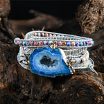 Load image into Gallery viewer, Boho Natural Stone Bracelet w/ 5 Charm Strand Wraps
