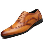 Load image into Gallery viewer, BROGUE Design Men Business Formal Shoes w/ Classic Pointed Toe
