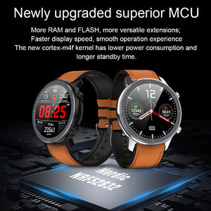 Cool Men Smart Watch Heart Rate Blood Pressure Monitor 1.3" Full Screen Touch IP68 Waterproof Smartwatch