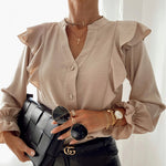 Load image into Gallery viewer, Elegant Ruffle Blouse - Women&#39;s Fashion Shirts
