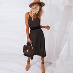 Load image into Gallery viewer, Fashionable Pleated Midi Dress for Women
