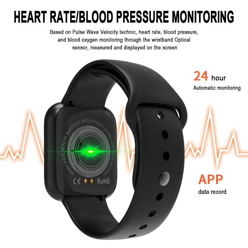 Unique Sport Smart Watch Heart Rate Blood Pressure Fitness Tracker Bracelet Men Women Smartwatch for Apple iPhone Android Phone