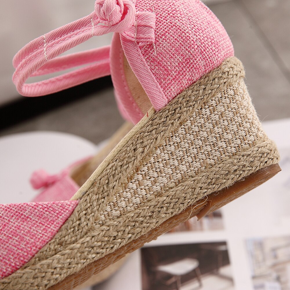 Fashionable Casual Linen Canvas Wedge