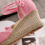 Load image into Gallery viewer, Fashionable Casual Linen Canvas Wedge
