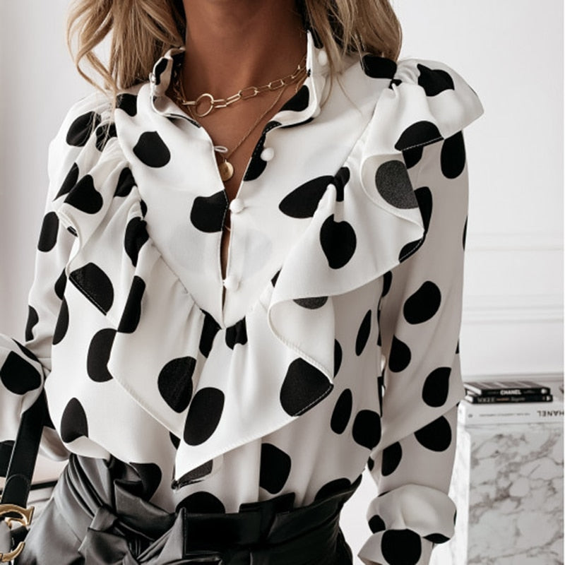 Elegant Ruffle Blouse - Women's Fashion Shirts