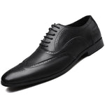 Load image into Gallery viewer, BROGUE Design Men Business Formal Shoes w/ Classic Pointed Toe
