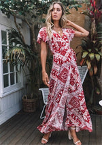 Load image into Gallery viewer, Bohemian Floral Print Long Dress for Women
