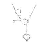 Load image into Gallery viewer, Stethoscope Heart Pendant Necklace for Women - Trendy Medical Jewelry
