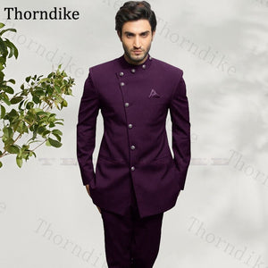 Styled Custom Made 2 Pcs Men O-neck Suit