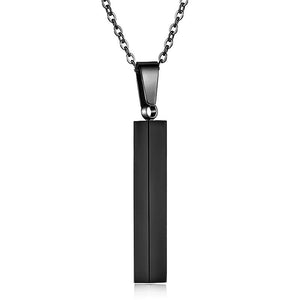 Personalisable Unisex Square Bar Custom Necklace - 3 Colors & Multi-sided Imprints