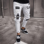 Load image into Gallery viewer, Embroidered Classic Slim Fit Jeans for Men
