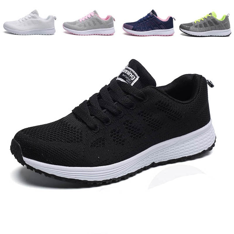 Casual Lace-up Walking Trainers - Women's Sneakers