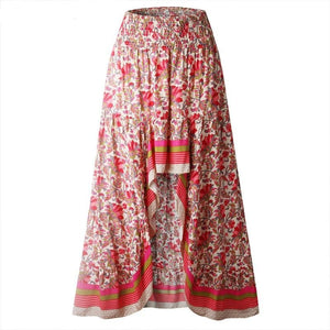 Boho Floral Print Long Skirts for Women