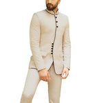 Load image into Gallery viewer, Classic Mandarin Collar 2pc Men&#39;s Suit Set
