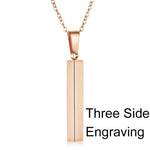 Load image into Gallery viewer, Personalisable Unisex Square Bar Custom Necklace - 3 Colors &amp; Multi-sided Imprints
