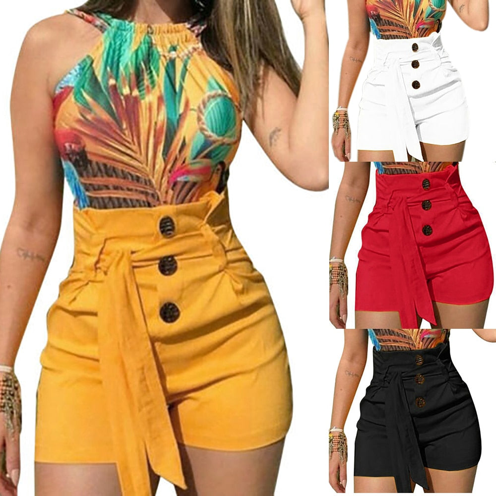 Fashionable Buttoned Women's Casual Shorts