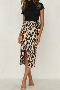 Women's Chiffon Leopard Print Maxi Skirt