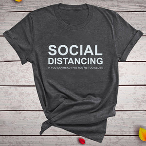 Funny SOCIAL DISTANCING Short Sleeve T-shirt  for Women