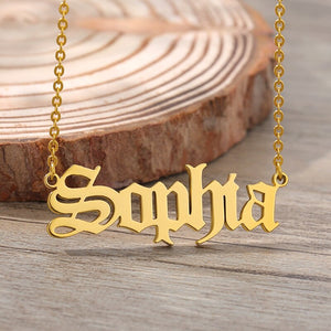 Custom Name Necklace Personalized Nameplate Pendant Necklaces Men & Women