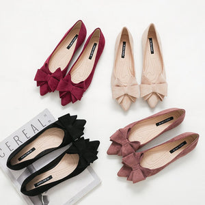 Bow Knot Suede Lady's Moccasins