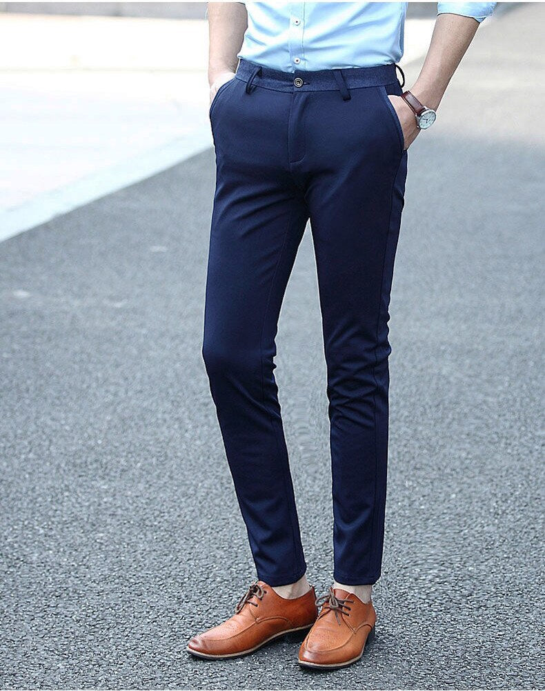 Straight Elastic Formal Pants for Men