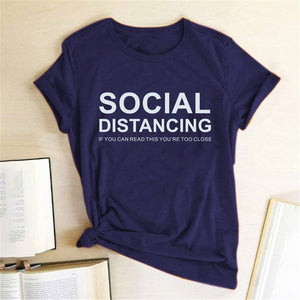 Funny SOCIAL DISTANCING Short Sleeve T-shirt  for Women