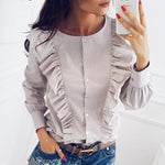 Load image into Gallery viewer, Elegant Ruffle Blouse - Women&#39;s Fashion Shirts
