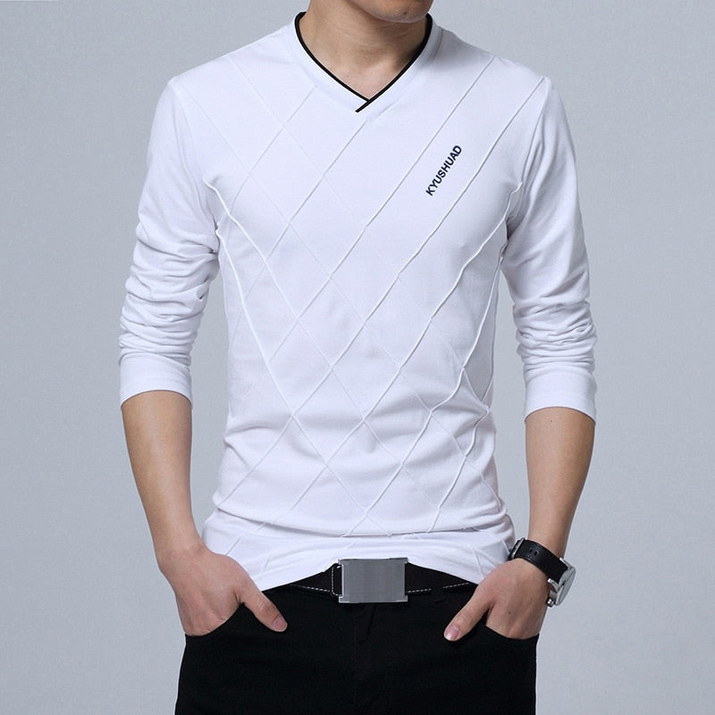 Elegant Cross Pleat Men's T-shirt