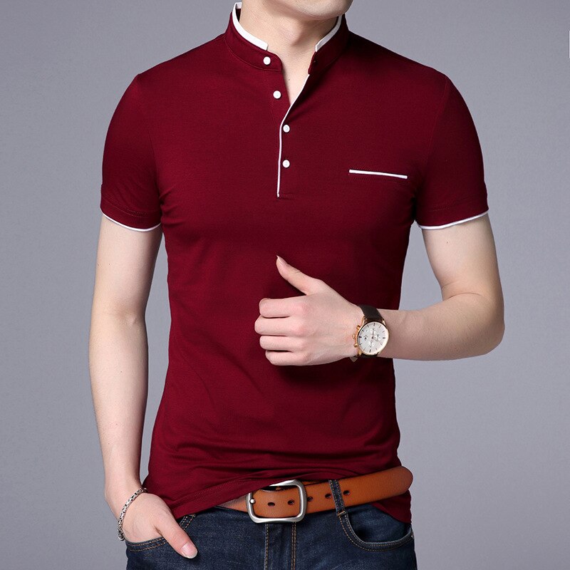 Men's Straight Collar Polo Short Sleeve T-Shirt