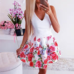 Load image into Gallery viewer, Aesthetic Floral Print Mini Dress - Women&#39;s Sleeveless Dress
