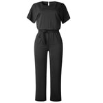 Load image into Gallery viewer, Classic Women&#39;s Lace-up Romper - Short Sleeve Jumpsuits
