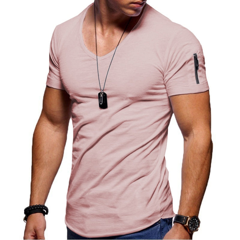 V-neck Fitness T-shirt - Men's Short Sleeve T-shirt