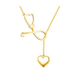 Load image into Gallery viewer, Stethoscope Heart Pendant Necklace for Women - Trendy Medical Jewelry
