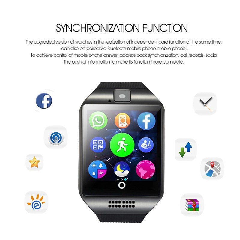 Bluetooth Smart Watch with Camera & SIM TF Card Slot