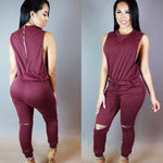 Load image into Gallery viewer, Women&#39;s Zipper Romper - Sexy Ripped Pant Jumpsuit
